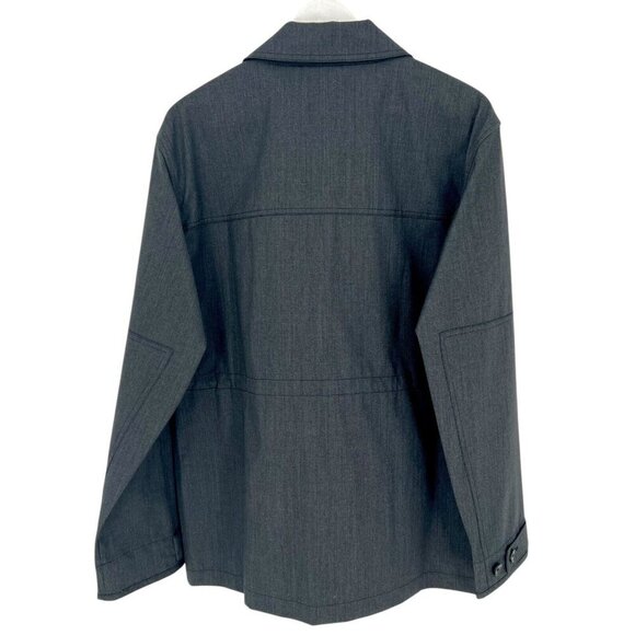 J. Hillburn Men's Field Jacket Size M (?) Gray Blue Camo Lining Full Zip Button - Picture 8 of 16